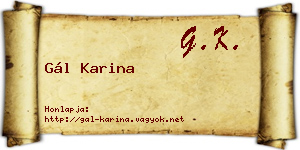 Gál Karina névjegykártya